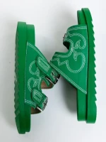 Дамски чехли зелени от екологична кожа Eiko