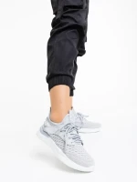 Дамски спортни обувки сиви от текстилен материал Louane