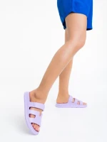 Дамски чехли лилави от синтетичен материал Mika