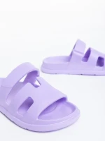 Дамски чехли лилави от синтетичен материал Mika