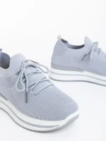 Дамски спортни обувки сиви от текстилен материал Taormina