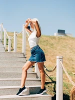 Дамски спортни обувки черни от текстилен материал Sakura