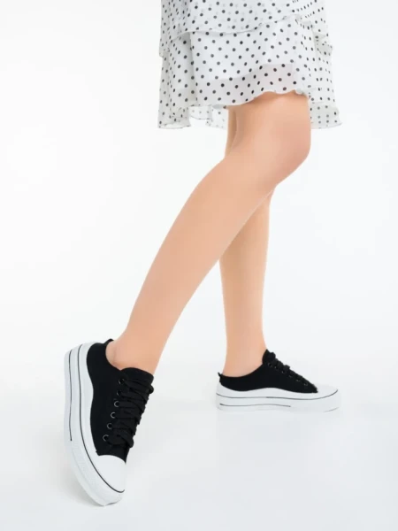 Дамски кецове  черни  от текстилен материал  Eleanor