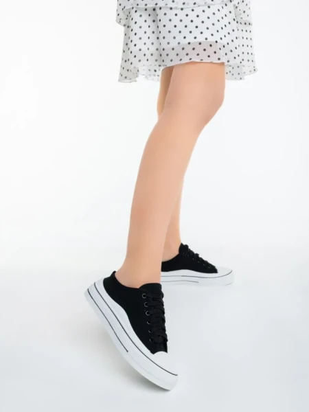 Дамски кецове  черни  от текстилен материал  Eleanor