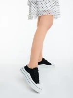 Дамски кецове  черни  от текстилен материал  Eleanor
