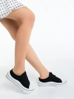 Дамски кецове  черни  от текстилен материал  Eleanor