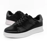 Мъжки спортни обувки  черни от екологична кожа Elvio