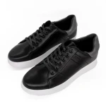 Мъжки спортни обувки  черни от екологична кожа Elvio