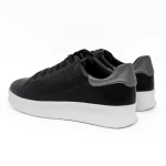 Мъжки спортни обувки  черни от екологична кожа Elvio