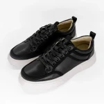 Мъжки спортни обувки  черни от екологична кожа Elden