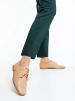 Ежедневни дамски обувки тъмно бежови от екологична кожа Lailah