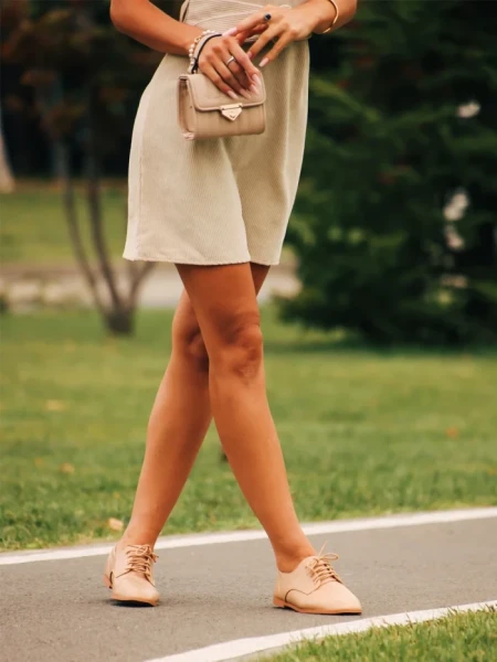 Ежедневни дамски обувки светло бежови от екологична кожа Lailah