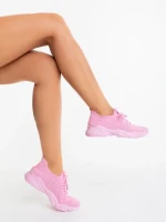 Дамски спортни обувки тъмно розови от текстилен материал Jaylah