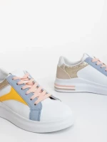 Дамски спортни обувки сини от екологична кожа Sunray