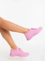 Дамски спортни обувки циклама от текстилен материал Nathaly