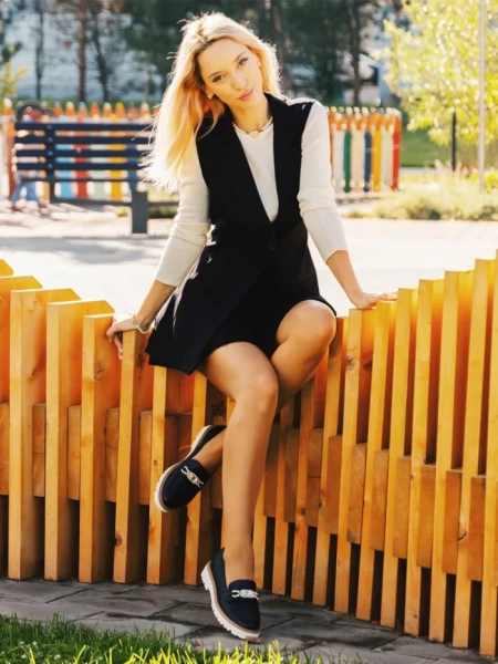 Дамски мокасини черни от екологична кожа Jenima