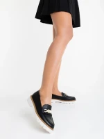 Дамски мокасини черни от екологична кожа Jenima