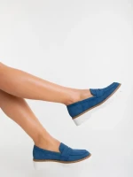 Дамски мокасини сини от екологична кожа Kelley