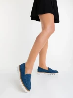 Дамски мокасини сини от екологична кожа Kelley