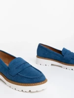 Дамски мокасини сини от екологична кожа Kelley