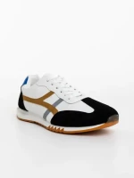Мъжки спортни обувки черно-бели от екологична кожа Nereo