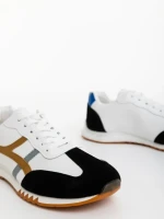 Мъжки спортни обувки черно-бели от екологична кожа Nereo