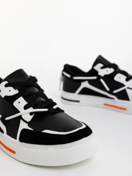 Мъжки спортни обувки черни от екологична кожа Celso