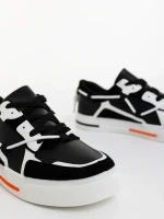 Мъжки спортни обувки черни от екологична кожа Celso