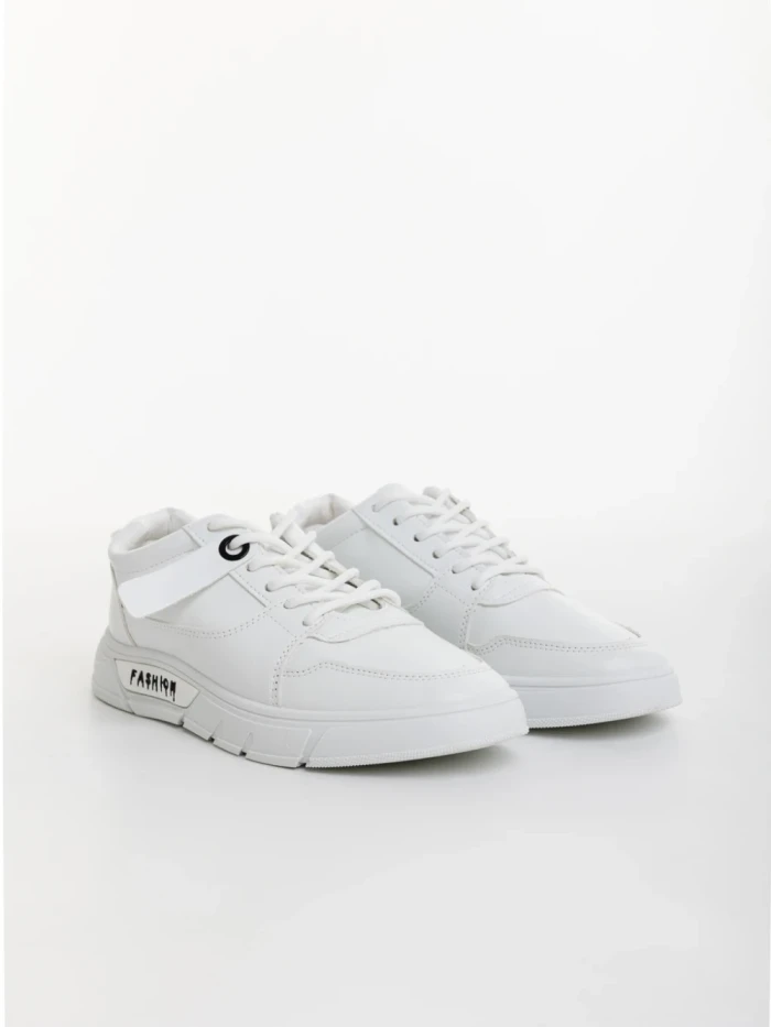 Мъжки спортни обувки бели от екологична кожа  Ermanno