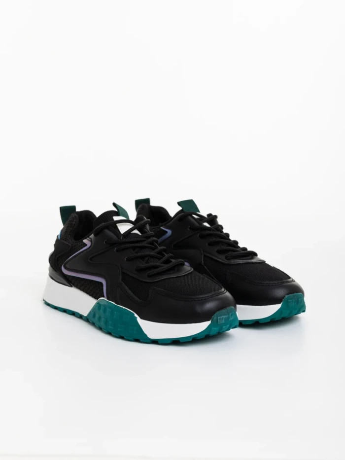 Мъжки спортни обувки черни от екологична кожа Fiorino