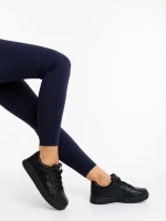 Дамски спортни обувки черни от екологична кожа  Delaney