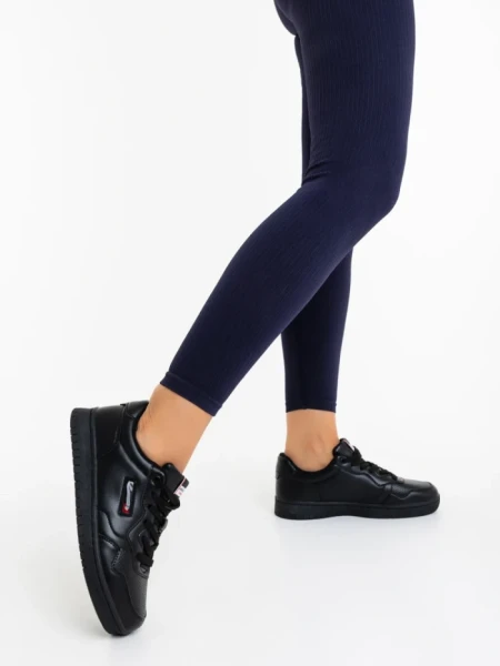 Дамски спортни обувки черни от екологична кожа  Delaney