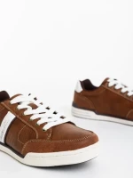 Мъжки спортни обувки кафяви от екологична кожа Lenard