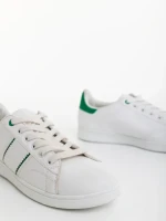 Мъжки спортни обувки бели със зелено от екологична кожа Jelka