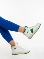 Дамски спортни обувки зелени от екологична кожа Jocelin