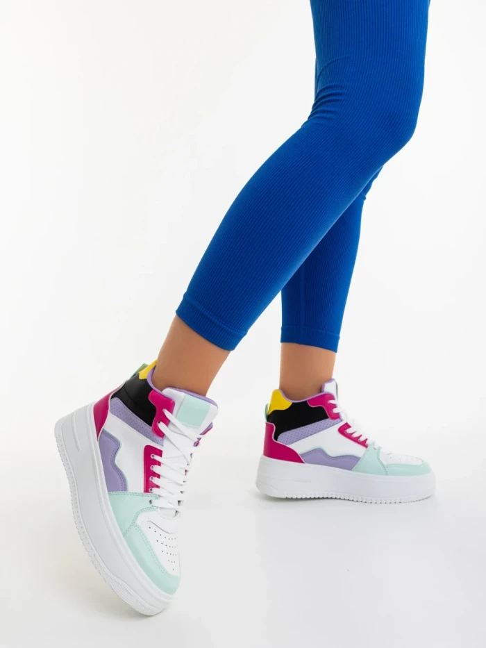 Дамски спортни обувки циклама от екологична кожа  Estella