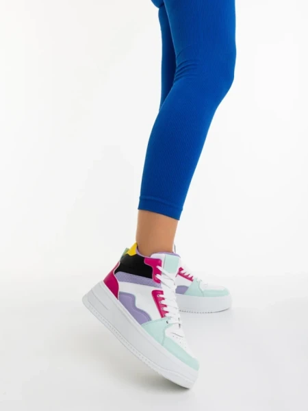 Дамски спортни обувки циклама от екологична кожа  Estella