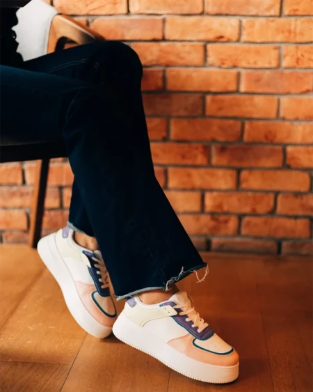 Дамски спортни обувки розови от екологична кожа Kosara