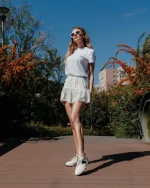 Дамски спортни обувки бели от екологична кожа Petty