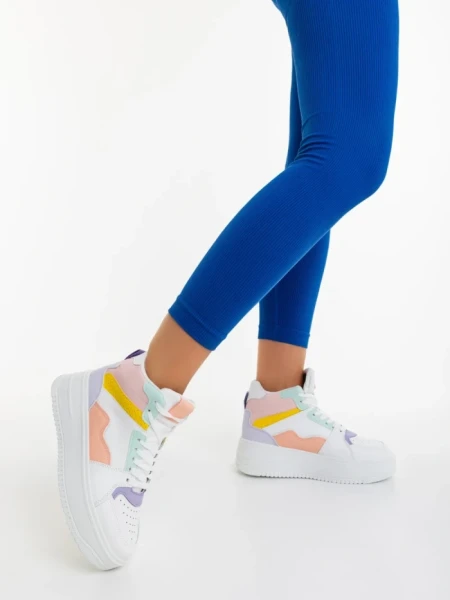 Дамски спортни обувки розови от екологична кожа  Estella