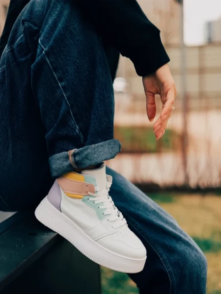 Дамски спортни обувки розови от екологична кожа Acilia