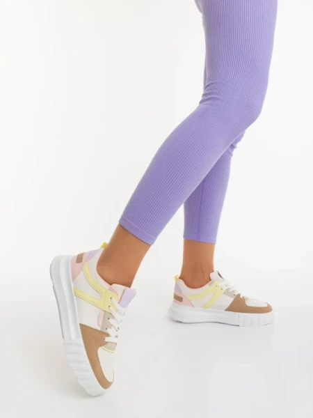 Дамски спортни обувки кафяви от екологична кожа  Sabetta