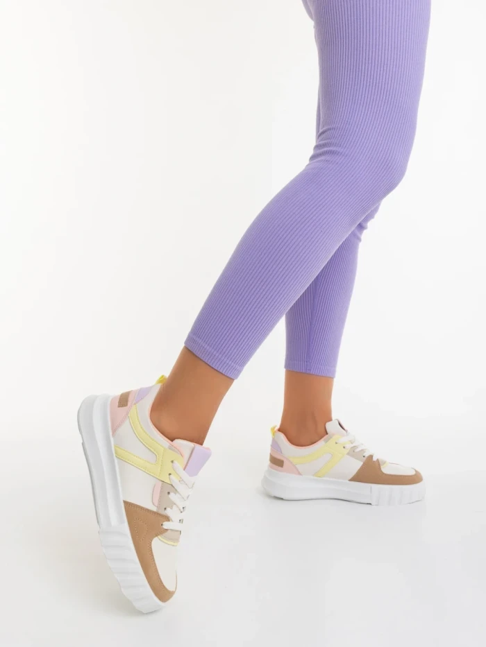 Дамски спортни обувки кафяви от екологична кожа  Sabetta