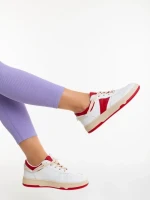 Дамски спортни обувки червени от екологична кожа Petty