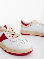 Дамски спортни обувки червени от екологична кожа Petty