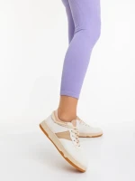 Дамски спортни обувки тъмно бежови от екологична кожа Petty