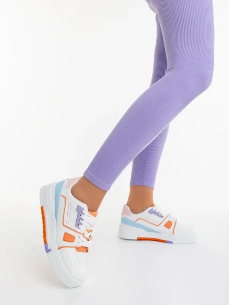 Дамски спортни обувки оранжеви от екологична кожа Lowery