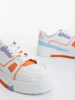 Дамски спортни обувки оранжеви от екологична кожа Lowery