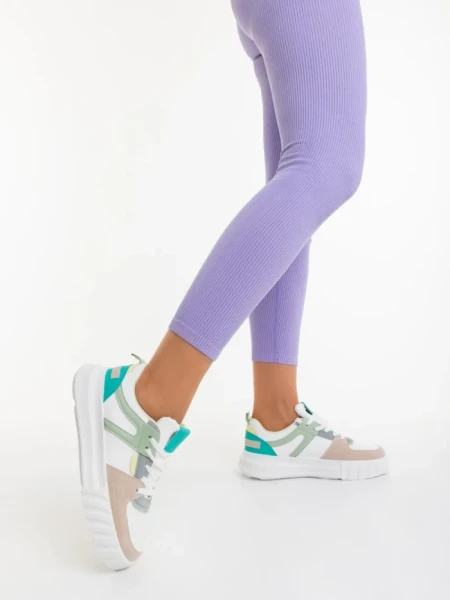 Дамски спортни обувки бежови от екологична кожа  Sabetta