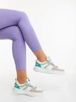 Дамски спортни обувки бежови от екологична кожа  Sabetta